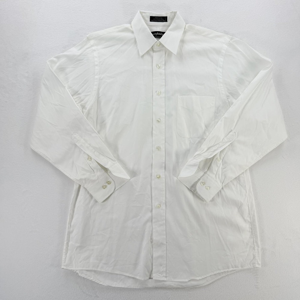 Joseph & Lyman Shirt Mens 15.5 32/33 White Pinpoint Oxford Long Sleeve Dress USA